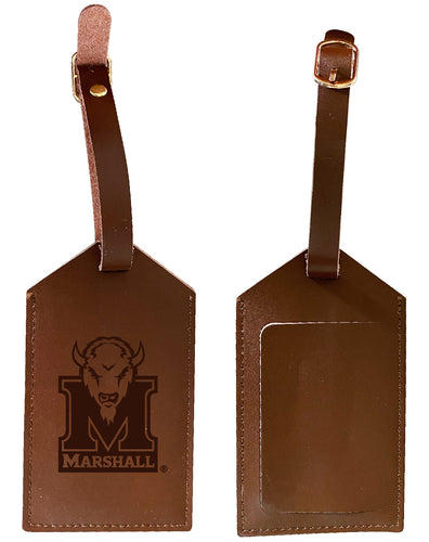 Elegant Marshall Thundering Herd NCAA Leather Luggage Tag with Engraved Logo