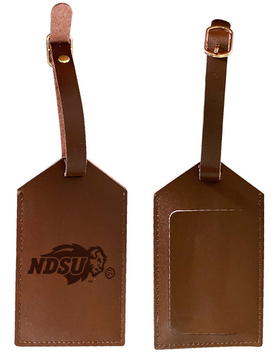 Elegant North Dakota State Bison NCAA Leather Luggage Tag with Engraved Logo