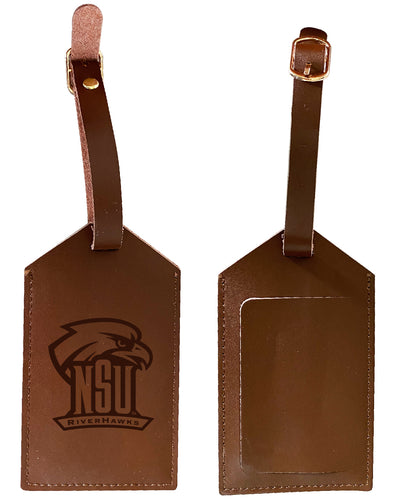 Elegant Northeastern State University Riverhawks NCAA Leather Luggage Tag with Engraved Logo