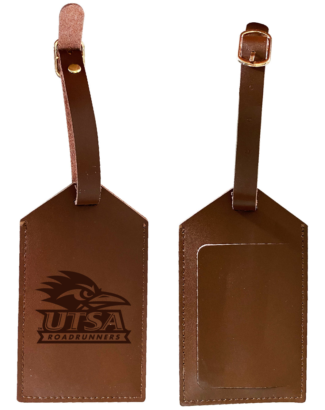 Elegant UTSA Road Runners NCAA Leather Luggage Tag with Engraved Logo