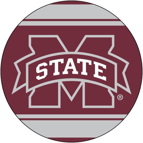 Mississippi State Bulldogs Polka Dot 4-Inch Round Shape NCAA High-Definition Magnet - Versatile Metallic Surface Adornment