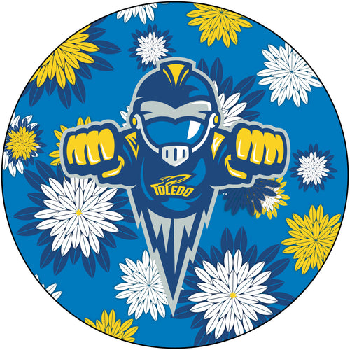 Toledo Rockets Floral Design 4-Inch Round Shape NCAA High-Definition Magnet - Versatile Metallic Surface Adornment