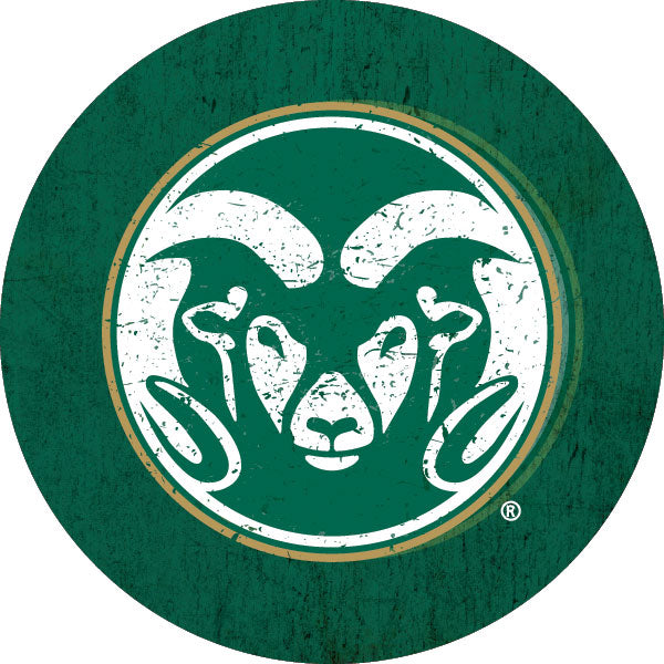 Colorado State Rams Distressed Wood Grain Design 4-Inch Round Shape NCAA High-Definition Magnet - Versatile Metallic Surface Adornment