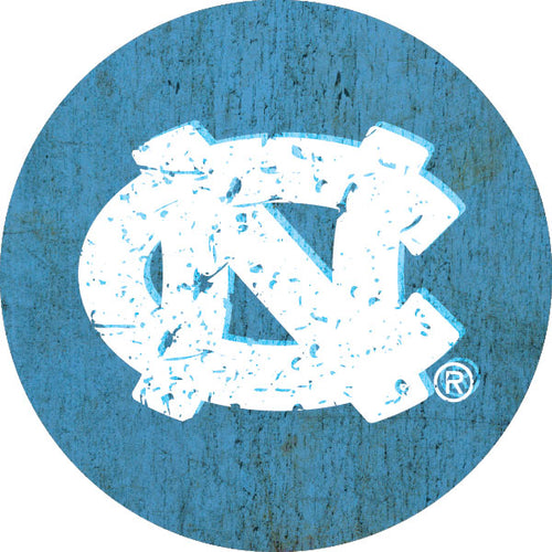 UNC Tar Heels Distressed Wood Grain Design 4-Inch Round Shape NCAA High-Definition Magnet - Versatile Metallic Surface Adornment