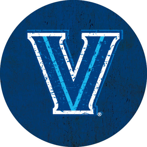 Villanova Wildcats Distressed Wood Grain Design 4-Inch Round Shape NCAA High-Definition Magnet - Versatile Metallic Surface Adornment