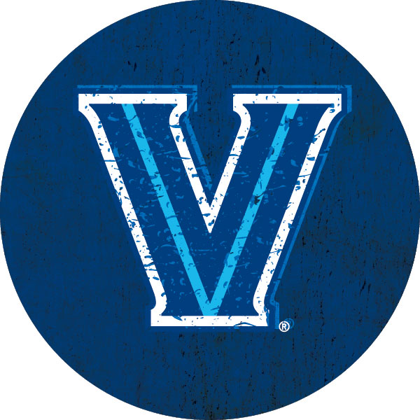 Villanova Wildcats Distressed Wood Grain Design 4-Inch Round Shape NCAA High-Definition Magnet - Versatile Metallic Surface Adornment