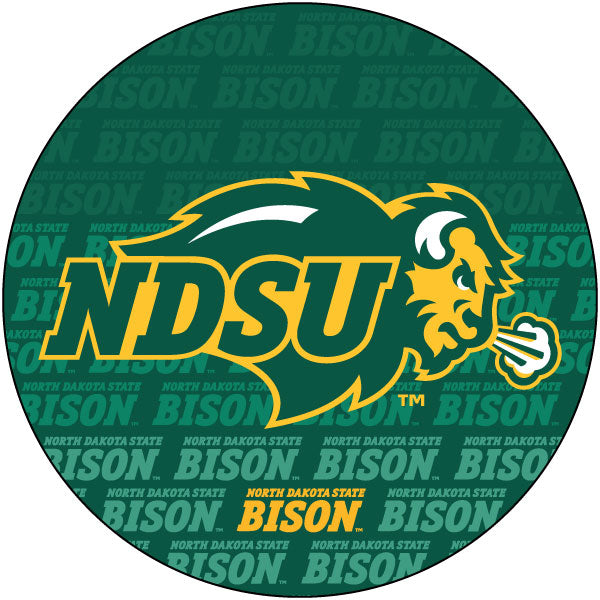 North Dakota State Bison Round Word Design 4-Inch Round Shape NCAA High-Definition Magnet - Versatile Metallic Surface Adornment