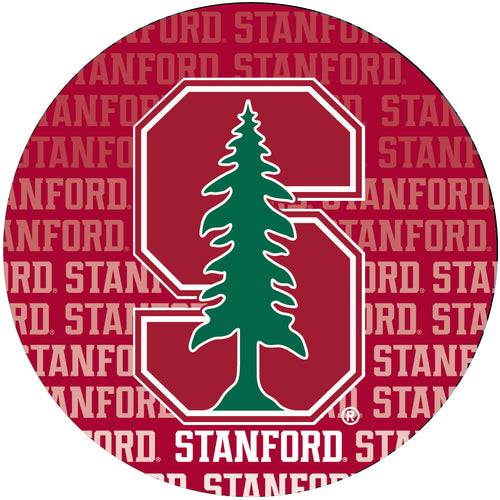 Stanford University Round Word Design 4-Inch Round Shape NCAA High-Definition Magnet - Versatile Metallic Surface Adornment