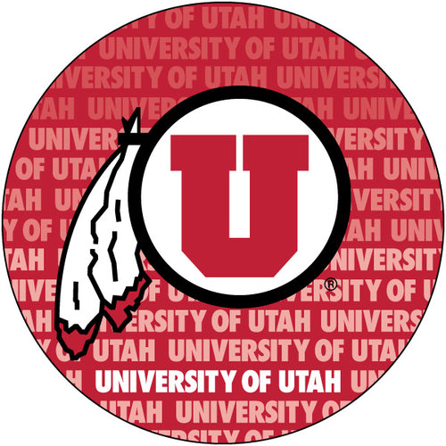 Utah Utes Round Word Design 4-Inch Round Shape NCAA High-Definition Magnet - Versatile Metallic Surface Adornment