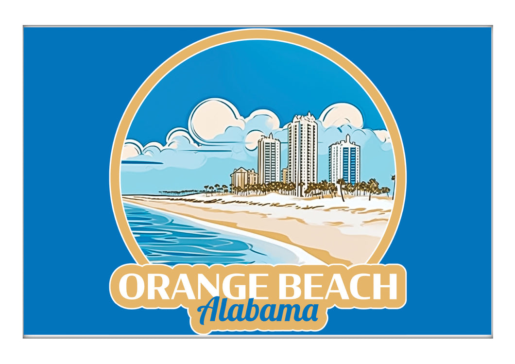 Orange Beach Alabama A Souvenir 2x3-Inch Durable & Vibrant Decor Fridge Magnet