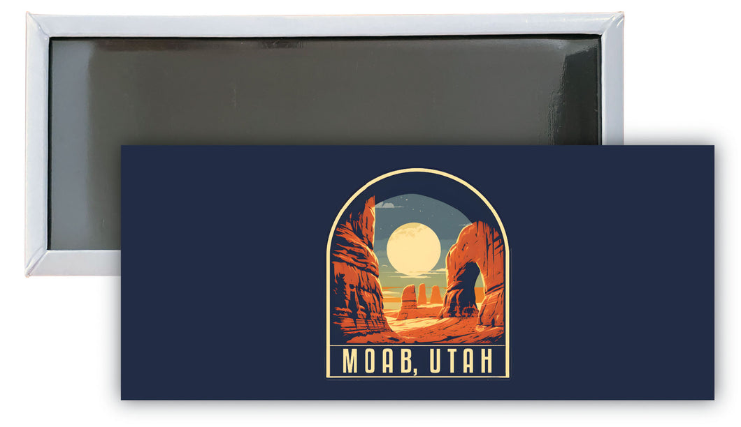 Moab Utah B Souvenir Durable & Vibrant Decor Fridge Magnet 4.75 x 2 Inch