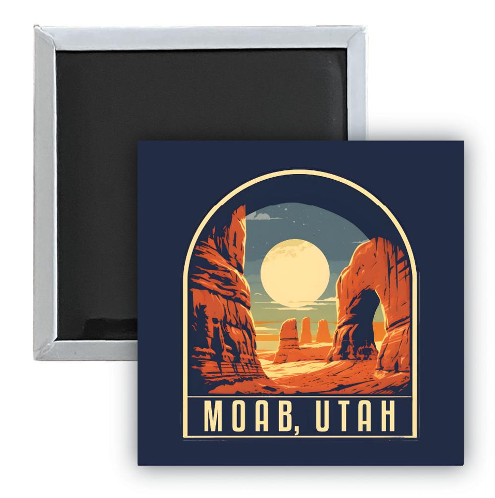 Moab Utah B Souvenir 2.5 x 2.5-Inch Durable & Vibrant Decor Fridge Magnet