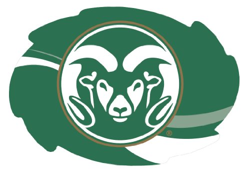 Colorado State Rams Stripe Design Swirl Shape 5x6-Inch NCAA High-Definition Magnet - Versatile Metallic Surface Adornment