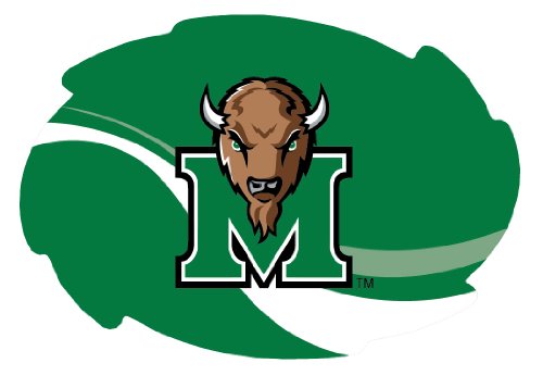 Marshall Thundering Herd Stripe Design Swirl Shape 5x6-Inch NCAA High-Definition Magnet - Versatile Metallic Surface Adornment