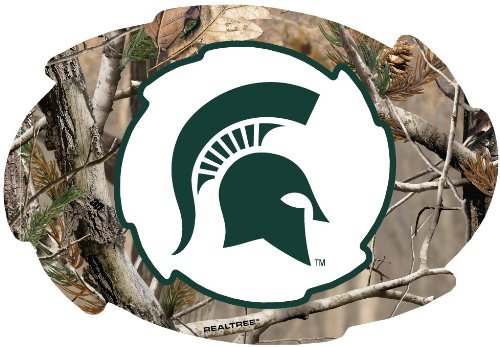 Michigan State Spartans Camo Design Swirl Shape 5x6-Inch NCAA High-Definition Magnet - Versatile Metallic Surface Adornment