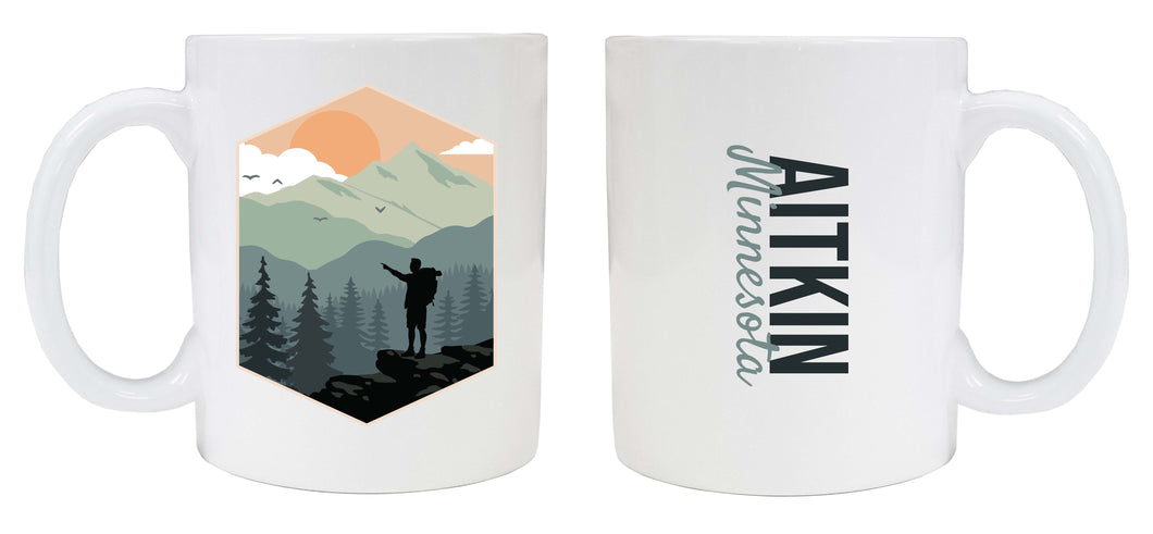 Aitkin Minnesota Souvenir Hike Outdoors Design 8 oz Coffee Mug 2-Pack