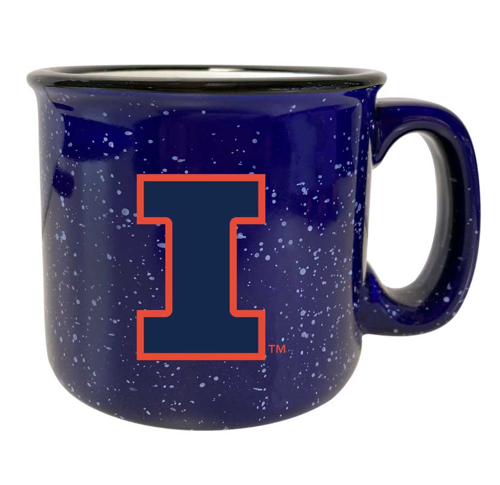 Illinois Fighting Illini Speckled Ceramic Camper Coffee Mug (Choose Your Color).