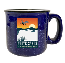 Load image into Gallery viewer, White Sands Alamogordo New Mexico 16 oz Navy Speckled Ceramic Camper Coffee Mug Choice of Design
