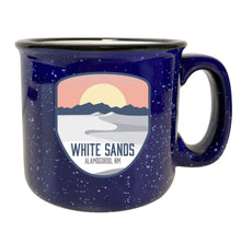 Load image into Gallery viewer, White Sands Alamogordo New Mexico 16 oz Navy Speckled Ceramic Camper Coffee Mug Choice of Design
