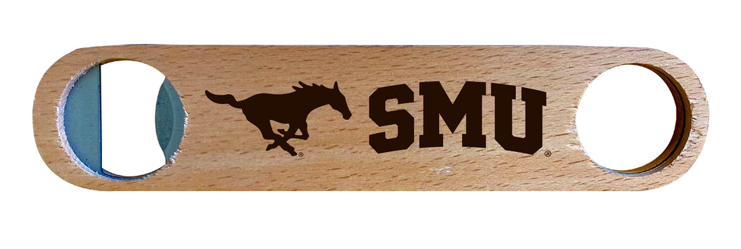 Southern Methodist University NCAA Elegant Laser-Etched Wooden Bottle Opener - Collegiate Bar Accessory