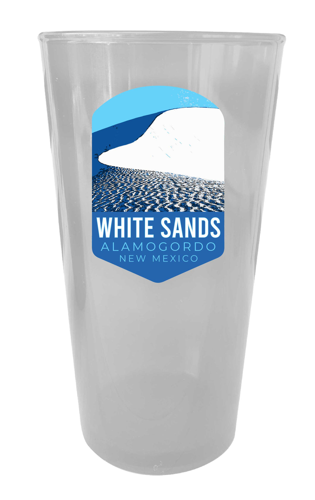 White Sands Alamogordo New Mexico Clear plastic 16 oz Pint Choice of Design