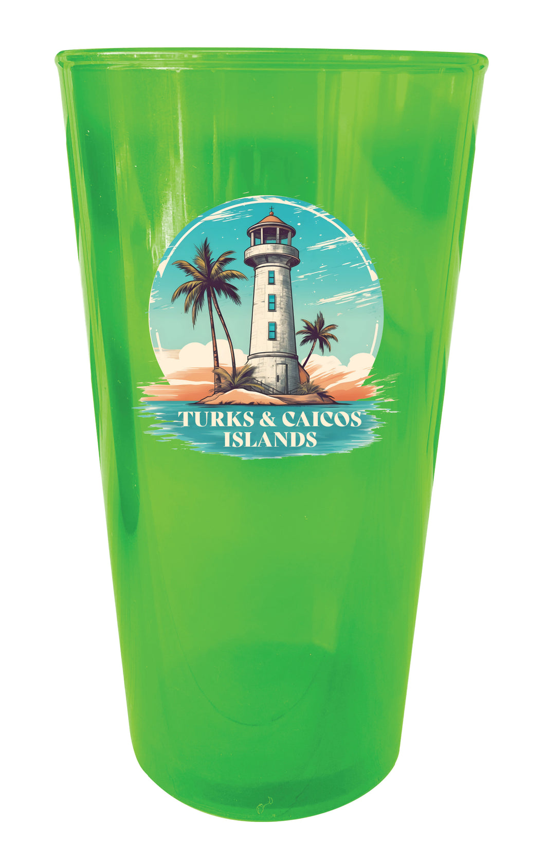 Turks And Caicos Souvenir Plastic 16 oz pint Green