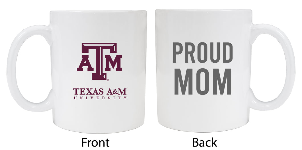 Texas A&M Aggies Proud Mom Ceramic Coffee Mug - White (2 Pack)