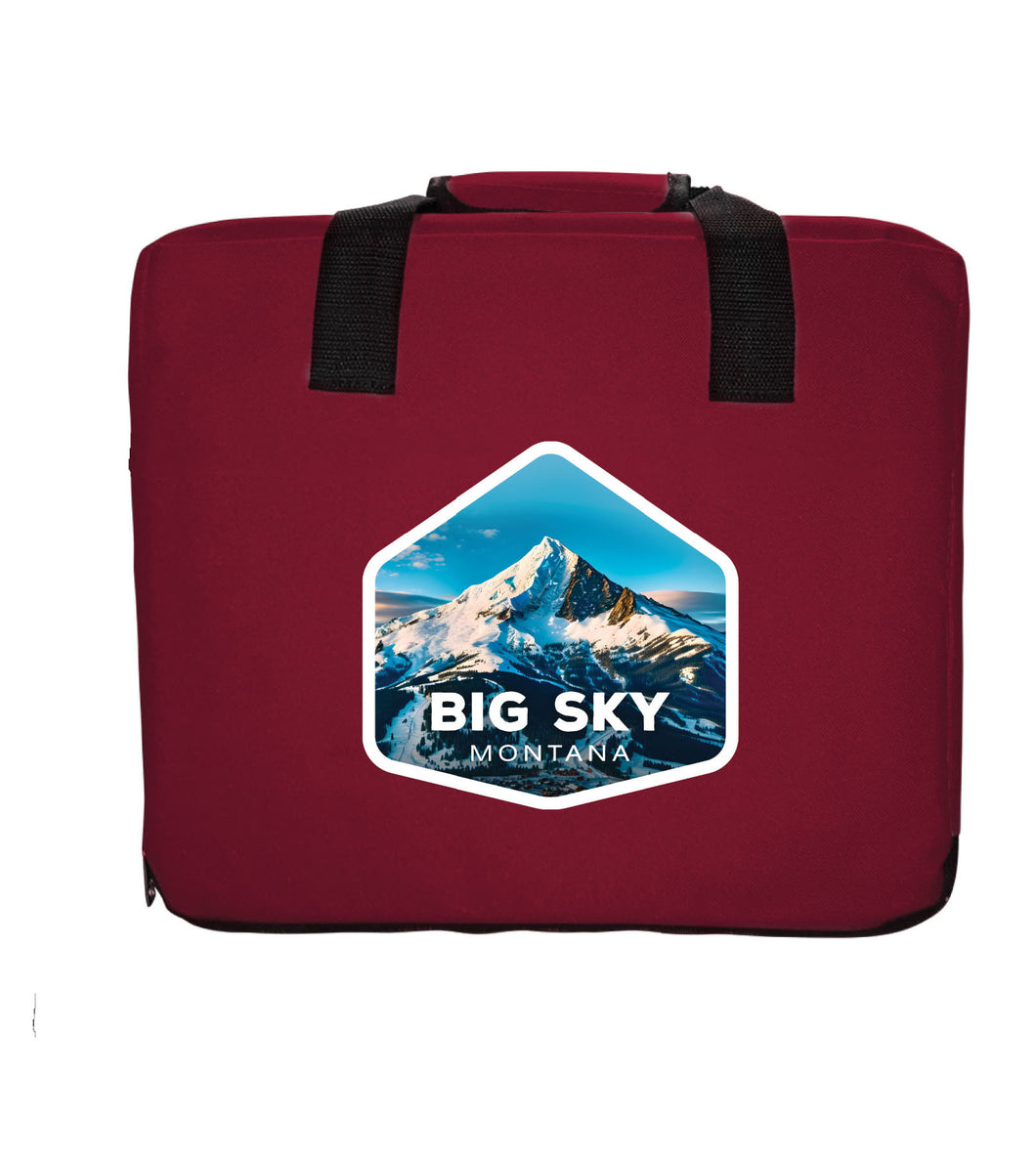 Big Sky Montana Mountain Design Souvenir Destination Seat Cushion Maroon