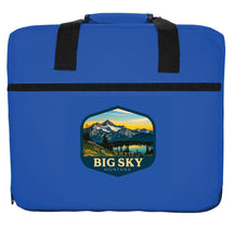 Load image into Gallery viewer, Big Sky Montana Mountain and Lake Design Souvenir Destination Seat Cushion
