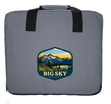 Load image into Gallery viewer, Big Sky Montana Mountain and Lake Design Souvenir Destination Seat Cushion
