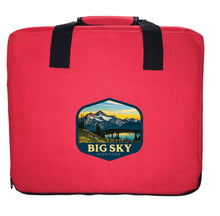 Load image into Gallery viewer, Big Sky Montana Mountain and Lake Design Souvenir Destination Seat Cushion
