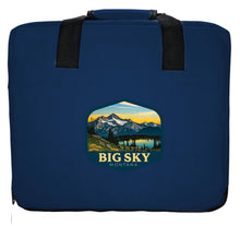 Load image into Gallery viewer, Big Sky Montana Mountain and Lake Design Souvenir Destination Seat Cushion
