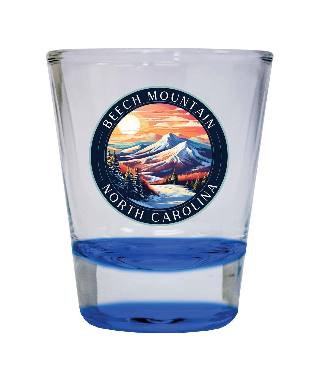 Beech Mountain North Carolina B Souvenir 1.5 Ounce Shot Glass Round