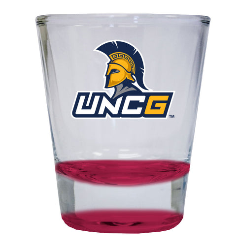 North Carolina Greensboro Spartans NCAA Legacy Edition 2oz Round Base Shot Glass Red