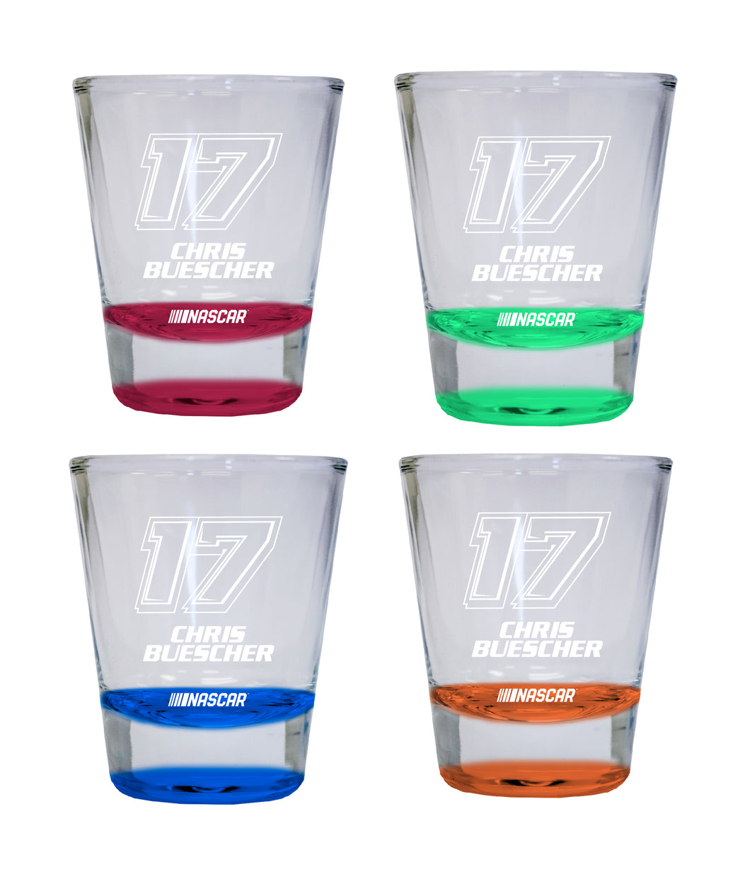 Nascar #17 Chris Buescher Color Etched Shot Glasses New For 2022