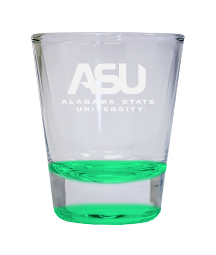 NCAA Alabama State University Collector's 2oz Laser-Engraved Spirit Shot Glass Green