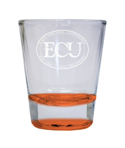 NCAA East Central University Tigers Collector's 2oz Laser-Engraved Spirit Shot Glass Orange