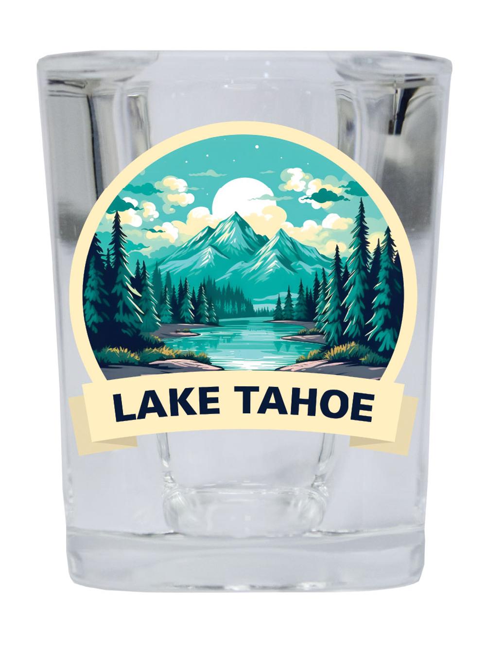 Lake Tahoe California Souvenir 2.5 Ounce Shot Glass Square