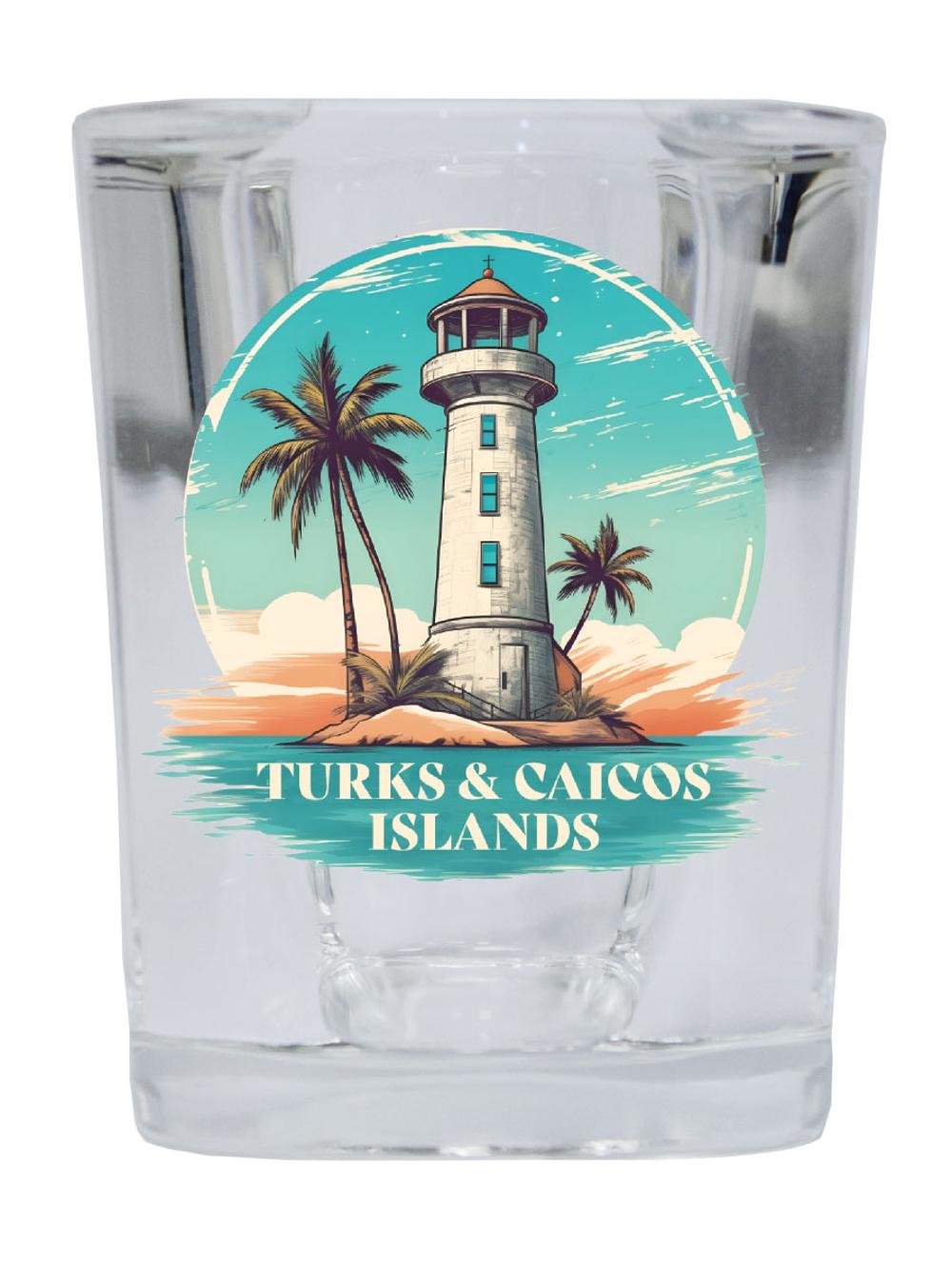 Turks And Caicos Souvenir 2.5 Ounce Shot Glass Square