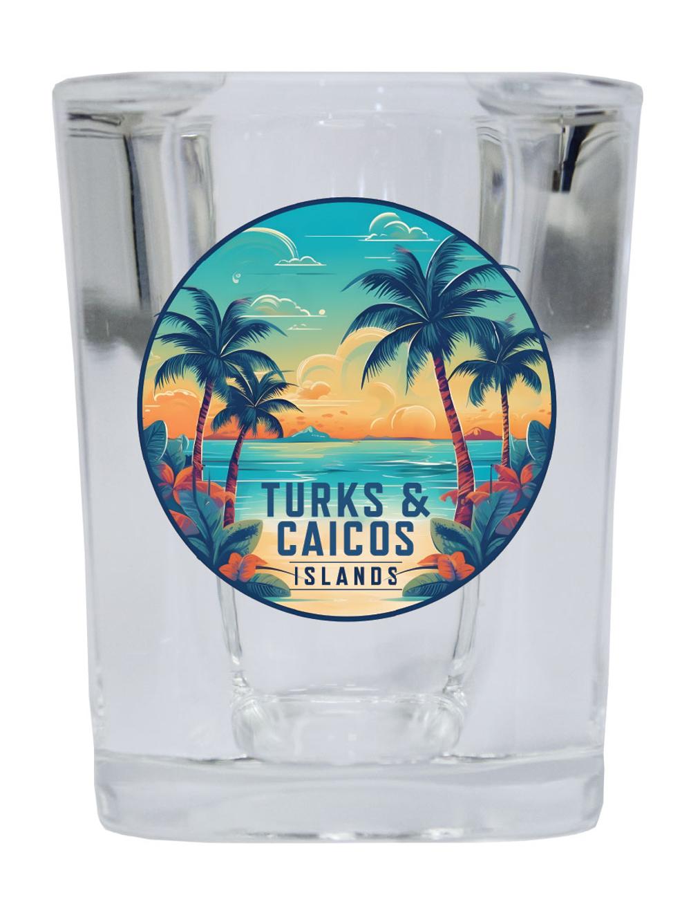 Turks And Caicos Souvenir 2.5 Ounce Shot Glass Square