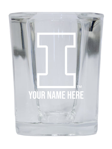 NCAA Illinois Fighting Illini Personalized 2oz Stemless Shot Glass - Custom Laser Etched 