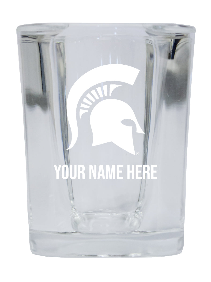 NCAA Michigan State Spartans Personalized 2oz Stemless Shot Glass - Custom Laser Etched 