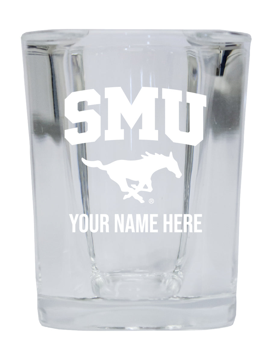 NCAA Southern Methodist University Personalized 2oz Stemless Shot Glass - Custom Laser Etched 