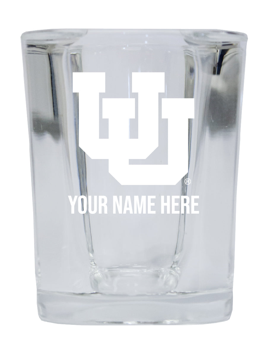 NCAA Utah Utes Personalized 2oz Stemless Shot Glass - Custom Laser Etched 