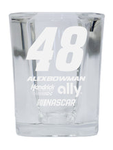 Load image into Gallery viewer, Alex Bowman NASCAR #48 Etched Square Shot Glass
