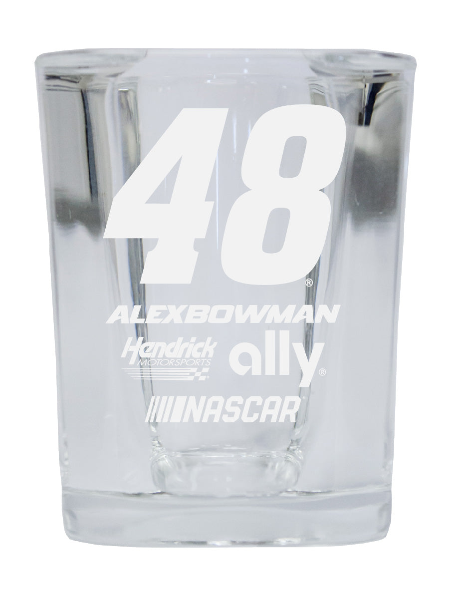 Alex Bowman NASCAR #48 Etched Square Shot Glass