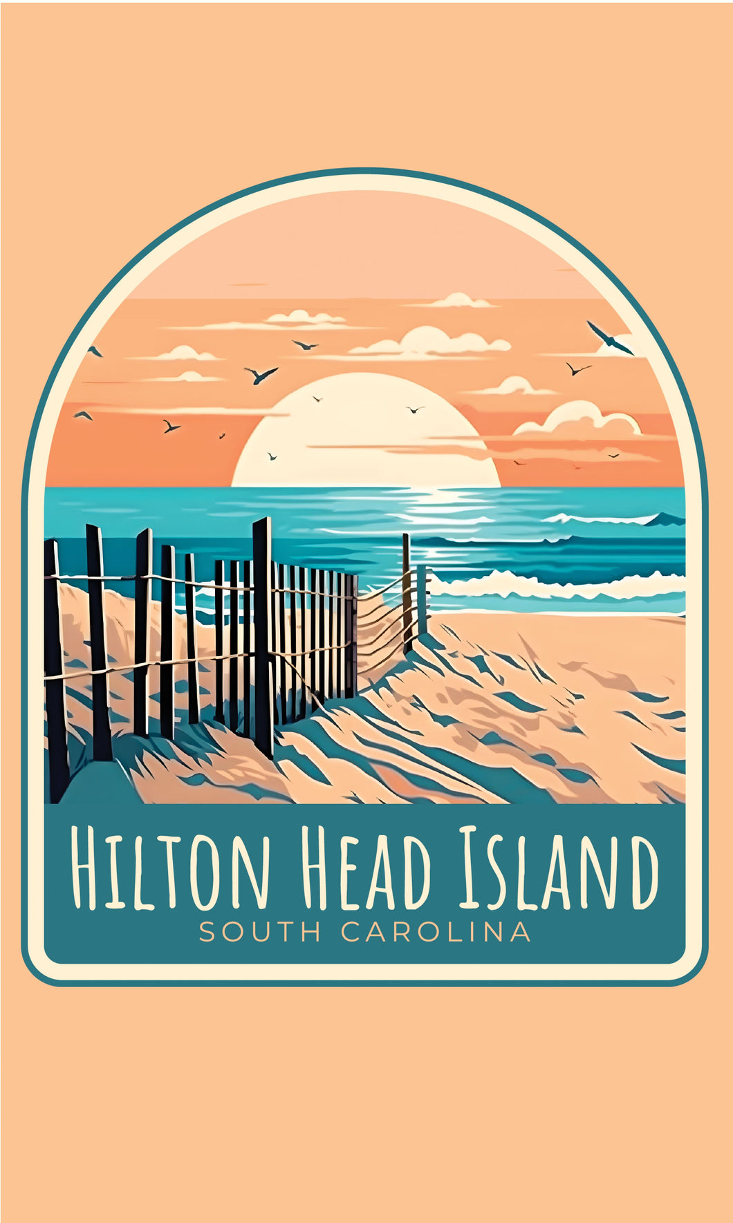 Hilton Head Island Design C Souvenir Metal Sign 9 x 15