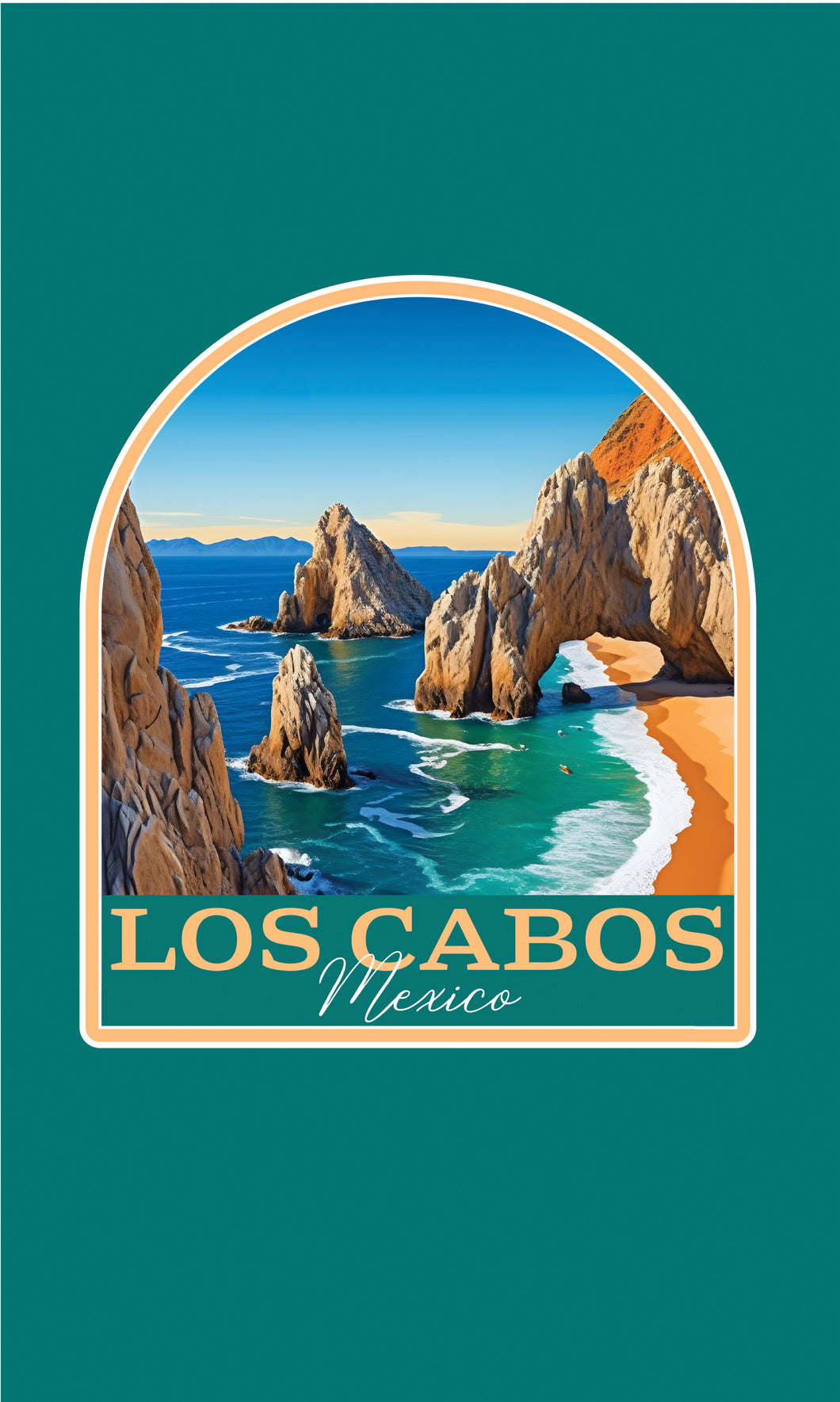 Los Cabos Mexico Design B Souvenir Metal Sign 9 x 15