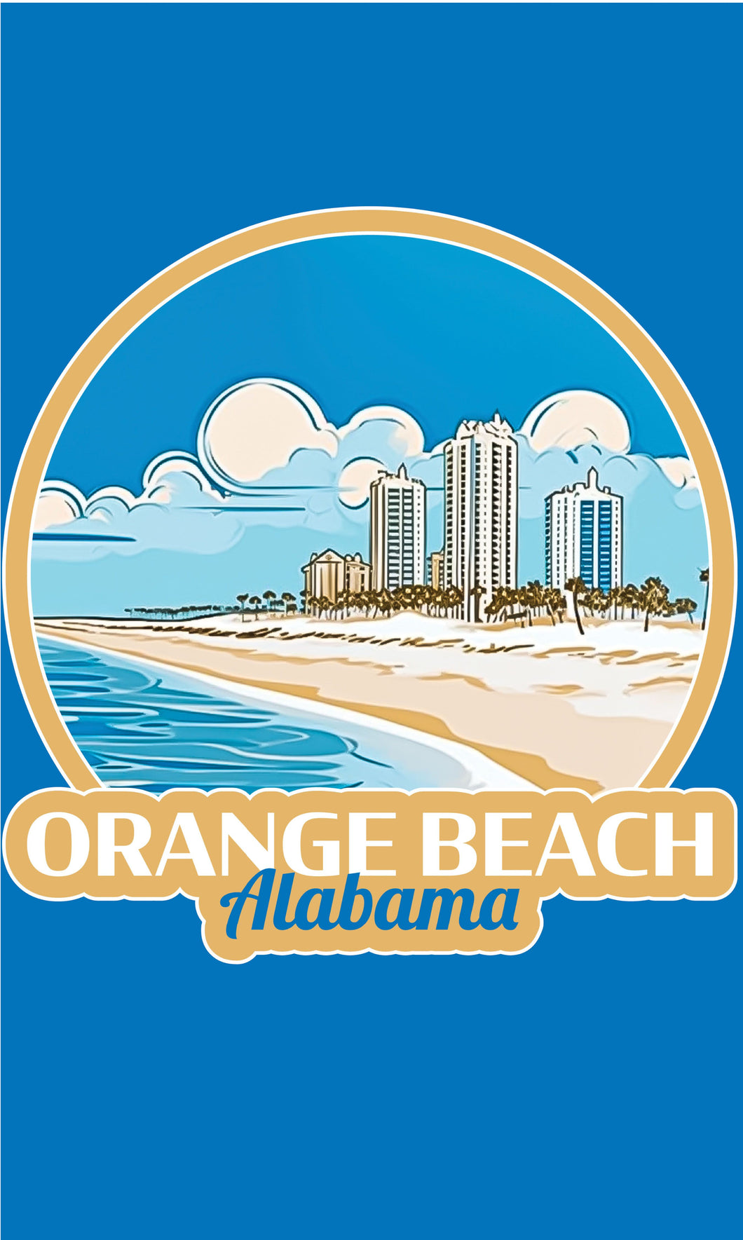 Orange Beach Alabama Design A Souvenir Metal Sign 9 x 15