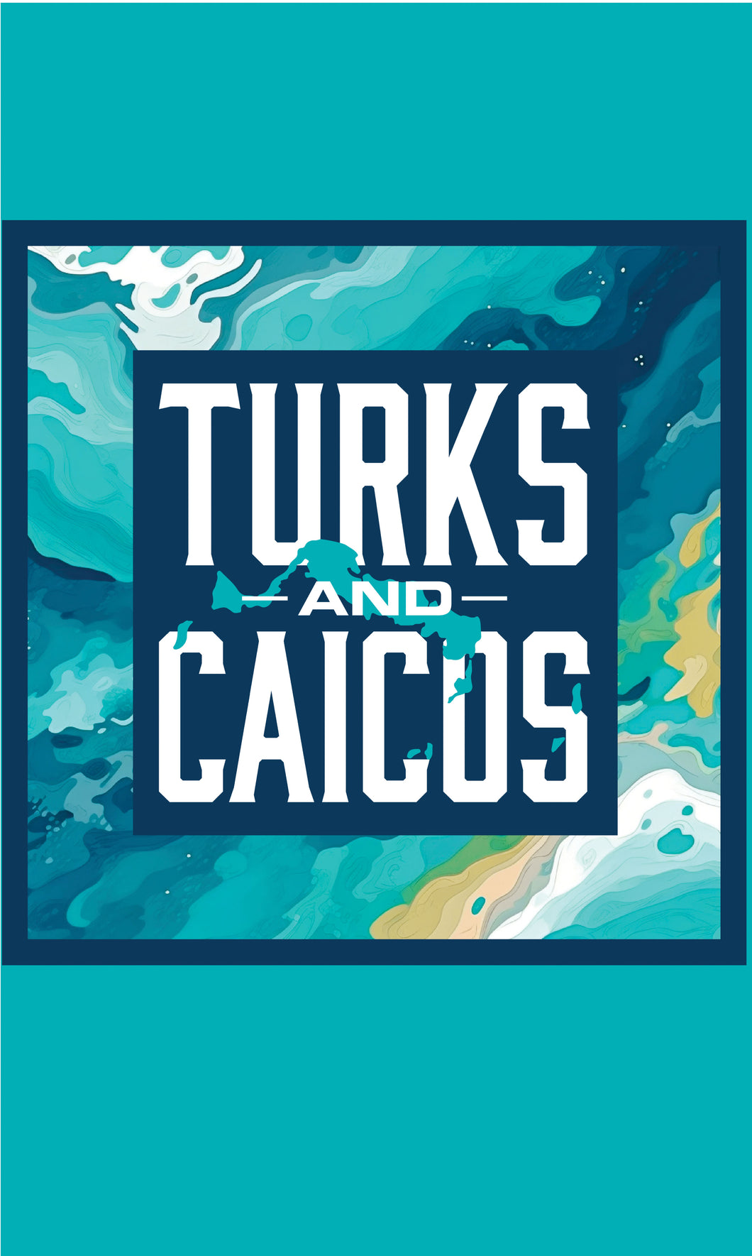 Turks And Caicos Design B Souvenir Metal Sign 9 x 15